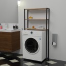 Έπιπλο πλυντηρίου Bothy pakoworld oak μελαμίνης-μαύρο μέταλλο 73x22x150εκ