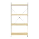 Ραφιέρα επιδαπέδια Depo pakoworld μέταλλο λευκό-mdf σε φυσική απόχρωση 60x40x120εκ