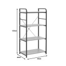 Ραφιέρα επιδαπέδια Depo pakoworld μέταλλο λευκό-mdf σε φυσική απόχρωση 60x40x120εκ