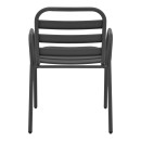 Πολυθρόνα Sussie pakoworld στοιβαζόμενη ανθρακί μέταλλο με φέτες αλουμινίου 45x62x76εκ