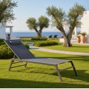 Ξαπλώστρα Kiara pakoworld αλουμίνιο-textilene ανθρακί στοιβαζόμενη