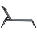 Ξαπλώστρα Kiara pakoworld αλουμίνιο-textilene ανθρακί στοιβαζόμενη