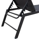 Ξαπλώστρα Kiara pakoworld αλουμίνιο-textilene ανθρακί στοιβαζόμενη