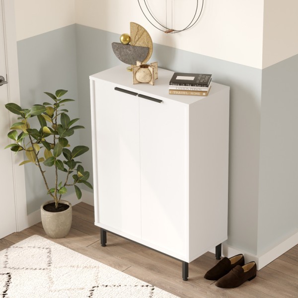 Παπουτσοθήκη Kinga 5ραφιών pakoworld σε λευκή απόχρωση 72x35.5x105.6εκ