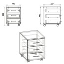 Συρταριέρα τροχήλατη Luke pakoworld wenge 40x48.5x53.5εκ