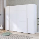 Ντουλάπα ρούχων Verzo pakoworld τετράφυλλη λευκό μελαμίνης 270.5x61.5x210.5εκ