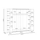 Ντουλάπα ρούχων Verzo pakoworld τετράφυλλη λευκό μελαμίνης 270.5x61.5x210.5εκ