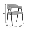 Πολυθρόνα Sezan pakoworld pu σε γκρι-μπεζ απόχρωση 56x55x78εκ | Συσκευασία 2 τμχ