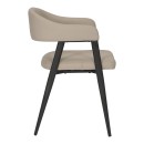 Πολυθρόνα Sezan pakoworld pu σε γκρι-μπεζ απόχρωση 56x55x78εκ | Συσκευασία 2 τμχ