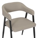 Πολυθρόνα Sezan pakoworld pu σε γκρι-μπεζ απόχρωση 56x55x78εκ | Συσκευασία 2 τμχ