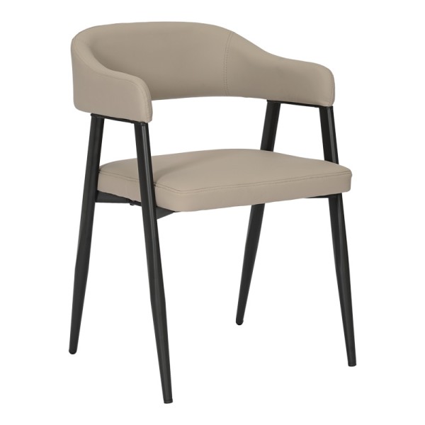 Πολυθρόνα Sezan pakoworld pu σε γκρι-μπεζ απόχρωση 56x55x78εκ | Συσκευασία 2 τμχ