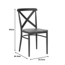 Καρέκλα Ferona pakoworld σκελετός ανθρακί μέταλλο με rubberwood σε φυσική απόχρωση 52.5x44.5x84εκ | Συσκευασία 2 τμχ