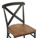 Καρέκλα Ferona pakoworld σκελετός ανθρακί μέταλλο με rubberwood σε φυσική απόχρωση 52.5x44.5x84εκ | Συσκευασία 2 τμχ