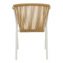 Πολυθρόνα στοιβαζόμενη Convince pakoworld αλουμίνιο λευκό σκελετό-textilene-pe rattan σε φυσική απόχρωση 56x63x82εκ