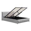 Κρεβάτι Huga pakoworld με αποθηκευτικό χώρο βελούδο γκρι 160x200εκ