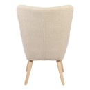 Πολυθρόνα-μπερζέρα Gerlina pakoworld κρεμ ύφασμα με πόδι σε φυσική απόχρωση 71x64x94εκ