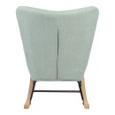 Κουνιστή πολυθρόνα Jianna pakoworld μέντα ύφασμα με πόδι σε φυσική απόχρωση 79x64x89εκ