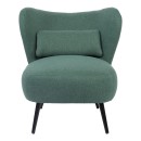 Πολυθρόνα Nagreta pakoworld πράσινο ύφασμα με μεταλλικό πόδι σε μαύρη απόχρωση 77x73x74εκ