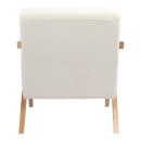 Πολυθρόνα Garifa pakoworld λευκό ύφασμα με πόδι σε φυσική απόχρωση 79x75x75εκ