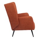 Πολυθρόνα Mareta pakoworld terracotta ύφασμα με πόδι σε μαύρη απόχρωση 83x80x99εκ