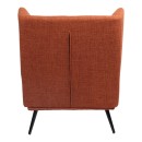 Πολυθρόνα Mareta pakoworld terracotta ύφασμα με πόδι σε μαύρη απόχρωση 83x80x99εκ