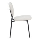 Καρέκλα Cathair pakoworld μπουκλέ ύφασμα σε μπεζ απόχρωση με μαύρα μεταλλικά πόδια 48x53x82εκ | Συσκευασία 4 τμχ