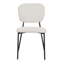 Καρέκλα Cathair pakoworld μπουκλέ ύφασμα σε μπεζ απόχρωση με μαύρα μεταλλικά πόδια 48x53x82εκ | Συσκευασία 4 τμχ