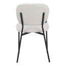 Καρέκλα Cathair pakoworld μπουκλέ ύφασμα σε μπεζ απόχρωση με μαύρα μεταλλικά πόδια 48x53x82εκ | Συσκευασία 4 τμχ