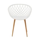 Πολυθρόνα Ezra pakoworld λευκό pp-πόδι φυσικό μέταλλο 63x55x83εκ