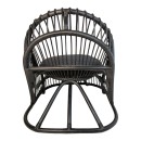 Πολυθρόνα Tromso paakoworld pe rattan σε μαύρη απόχρωση με μαύρο μαξιλάρι 80x85x98εκ