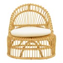 Πολυθρόνα Tromso paakoworld pe rattan σε φυσική απόχρωση με εκρού χρώμα μαξιλάρι 80x85x98εκ