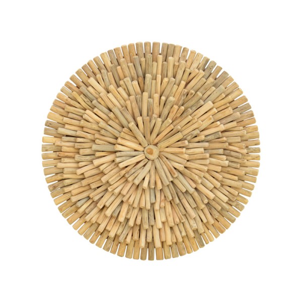 Διακοσμητικό τοίχου Decofy Inart drift ξύλο σε φυσική απόχρωση Φ60x5εκ