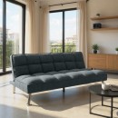 Καναπές-κρεβάτι Rebel pakoworld 3θέσιος με ύφασμα ανθρακί 189x92x82εκ