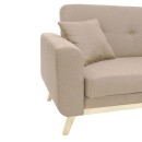 Καναπές-κρεβάτι Carmelo pakoworld με μπεζ-καφέ ύφασμα 214x80x86εκ