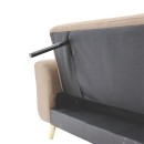 Καναπές-κρεβάτι Carmelo pakoworld με μπεζ-καφέ ύφασμα 214x80x86εκ