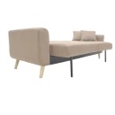 Καναπές-κρεβάτι Carmelo pakoworld με μπεζ-καφέ ύφασμα 214x80x86εκ