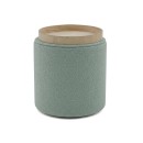 Σκαμπό-μπαούλο Batur pakoworld μπουκλέ ύφασμα σε χακί απόχρωση Φ34x38εκ