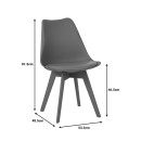 Καρέκλα Gaston I pakoworld PP-PU σε μαύρη απόχρωση 48.5x53.5x81.5εκ