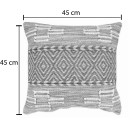 Μαξιλάρι Mitto Inart γιούτα-βαμβάκι σε μπεζ-λευκό απόχρωση 45x45x2εκ