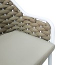 Σκαμπό μπαρ Zuki pakoworld αλουμίνιο με λευκό σκελετό-φυσικό σχοινί 55x54x109εκ