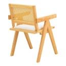 Πολυθρόνα Winslow pakoworld rubberwood σε φυσική απόχρωση-ύφασμα λευκό 51x54x80εκ