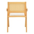 Πολυθρόνα Winslow pakoworld rubberwood σε φυσική απόχρωση-ύφασμα λευκό 51x54x80εκ