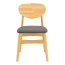 Καρέκλα Cardith pakoworld rubberwood-plywood σε φυσική απόχρωση-pu μαύρο 48x51x78εκ