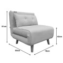 Πολυθρόνα-κρεβάτι Josuane I pakoworld ύφασμα σε ανθρακί απόχρωση 78x80x81εκ