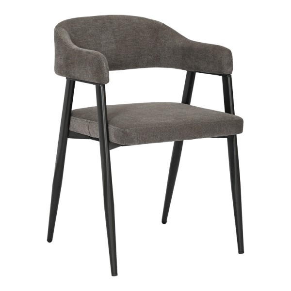 Πολυθρόνα Sezan pakoworld ύφασμα σε ανθρακί απόχρωση 56x55x78εκ | Συσκευασία 2 τμχ