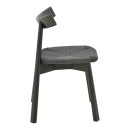 Καρέκλα Clareta pakoworld rubberwood-σχοινί σε μαύρη απόχρωση 53x55x79εκ