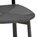Καρέκλα Clareta pakoworld rubberwood-σχοινί σε μαύρη απόχρωση 53x55x79εκ