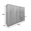 Ντουλάπα εξάφυλλη Lego I pakoworld sonoma 240x42x180εκ