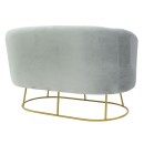 Καναπές 2θέσιος Rony pakoworld βελούδο γκρι-χρυσό 132x82x83εκ