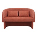 Καναπές διθέσιος Playmob pakoworld ύφασμα σε κεραμιδί απόχρωση 128x65x79εκ